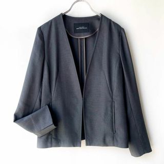 ユナイテッドアローズグリーンレーベルリラクシング(UNITED ARROWS green label relaxing)の美品✨グリーンレーベル 手洗い可　麻調　裏地無　ノーカラージャケット　38(ノーカラージャケット)