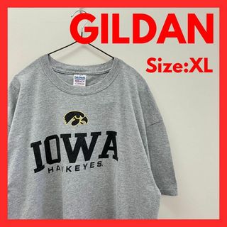 【美品】古着　アイオワ　カレッジロゴ　Tシャツ　グレー　メンズ　XLサイズ