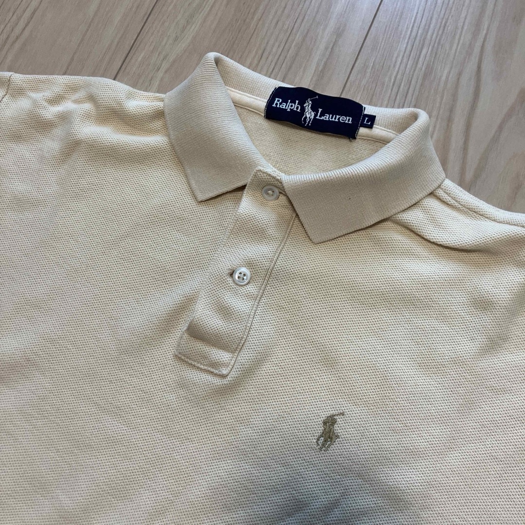 Ralph Lauren(ラルフローレン)のラルフローレン　ポロシャツ　レディース　サイズＬ　ベージュ レディースのトップス(ポロシャツ)の商品写真