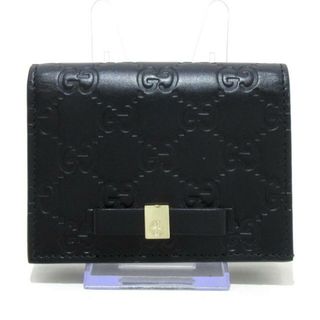 グッチ(Gucci)のGUCCI(グッチ) 名刺入れ美品  ボウイ 406924 黒 レザー(名刺入れ/定期入れ)