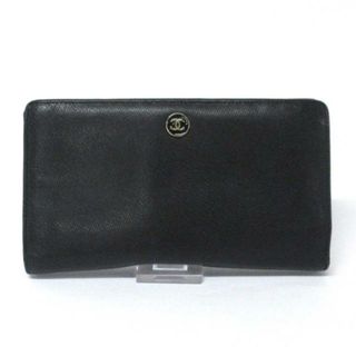 シャネル(CHANEL)のCHANEL(シャネル) 長財布 ココボタン 黒 レザー(財布)