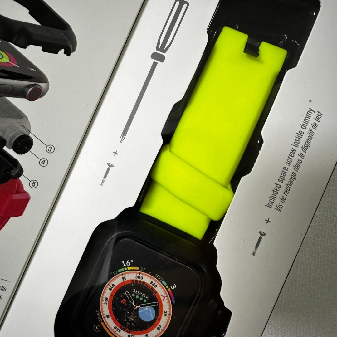 Applewatch カバーバンド イエロー 44mm 防水 保護ケース メンズの時計(ラバーベルト)の商品写真