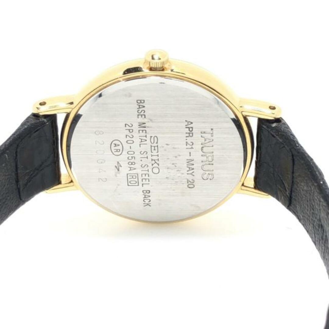 SEIKO(セイコー)のSEIKO(セイコー) 腕時計 - 2P20-058A レディース TAURUS/牡牛座 黒×ゴールド レディースのファッション小物(腕時計)の商品写真