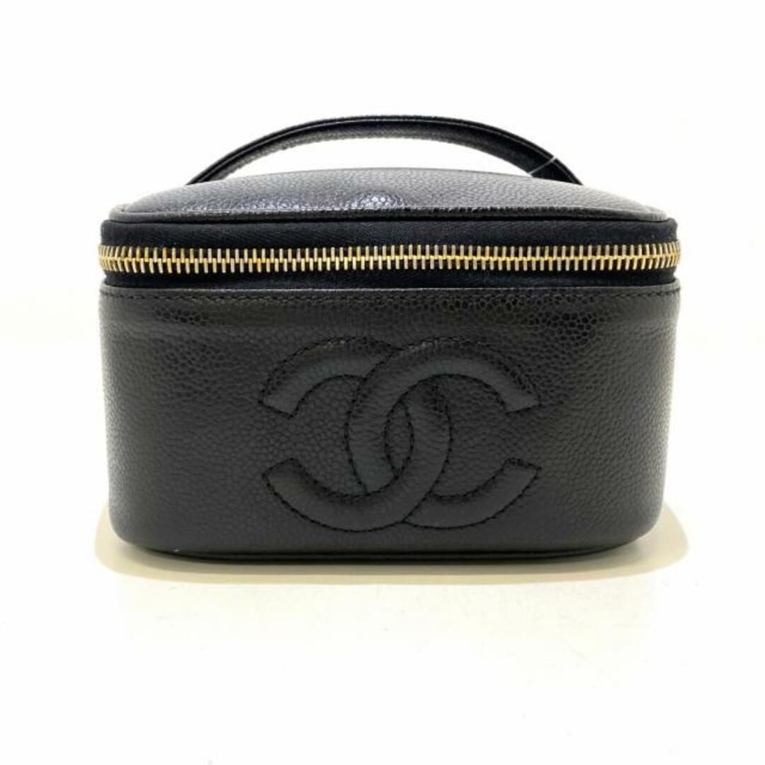 CHANEL(シャネル)のCHANEL(シャネル) バニティバッグ - 黒 ゴールド金具 キャビアスキン レディースのバッグ(その他)の商品写真