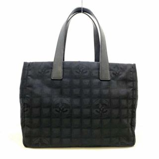 シャネル(CHANEL)のCHANEL(シャネル) ハンドバッグ レディース ニュートラベルライントートMM 黒 ゴールド金具 ナイロン×レザー(ハンドバッグ)