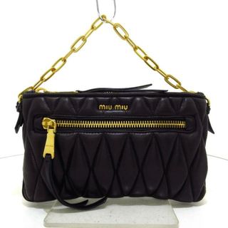 ミュウミュウ(miumiu)のmiumiu(ミュウミュウ) ハンドバッグ バイカー RP0379 黒 チェーンハンドル ナッパレザー	(ハンドバッグ)