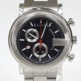 グッチ(Gucci)のGUCCI グッチ メンズ腕時計 Gクロノ クロノグラフ YA101309 ブラック文字盤 クォーツ 仕上げ済【中古】(腕時計(アナログ))