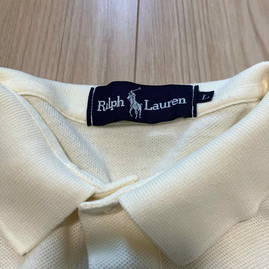 Ralph Lauren(ラルフローレン)のラルフローレン　レディース　ポロシャツ　サイズＬ　アイボリー レディースのトップス(ポロシャツ)の商品写真