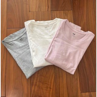 UNIQLO ストレッチコットンクルーネックTシャツ　七分袖　長袖　Sサイズ(Tシャツ(長袖/七分))