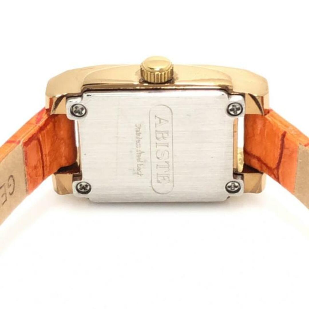 ABISTE(アビステ)のABISTE(アビステ) 腕時計 - 9400010 レディース 型押し加工/ラインストーンベゼル オレンジ レディースのファッション小物(腕時計)の商品写真