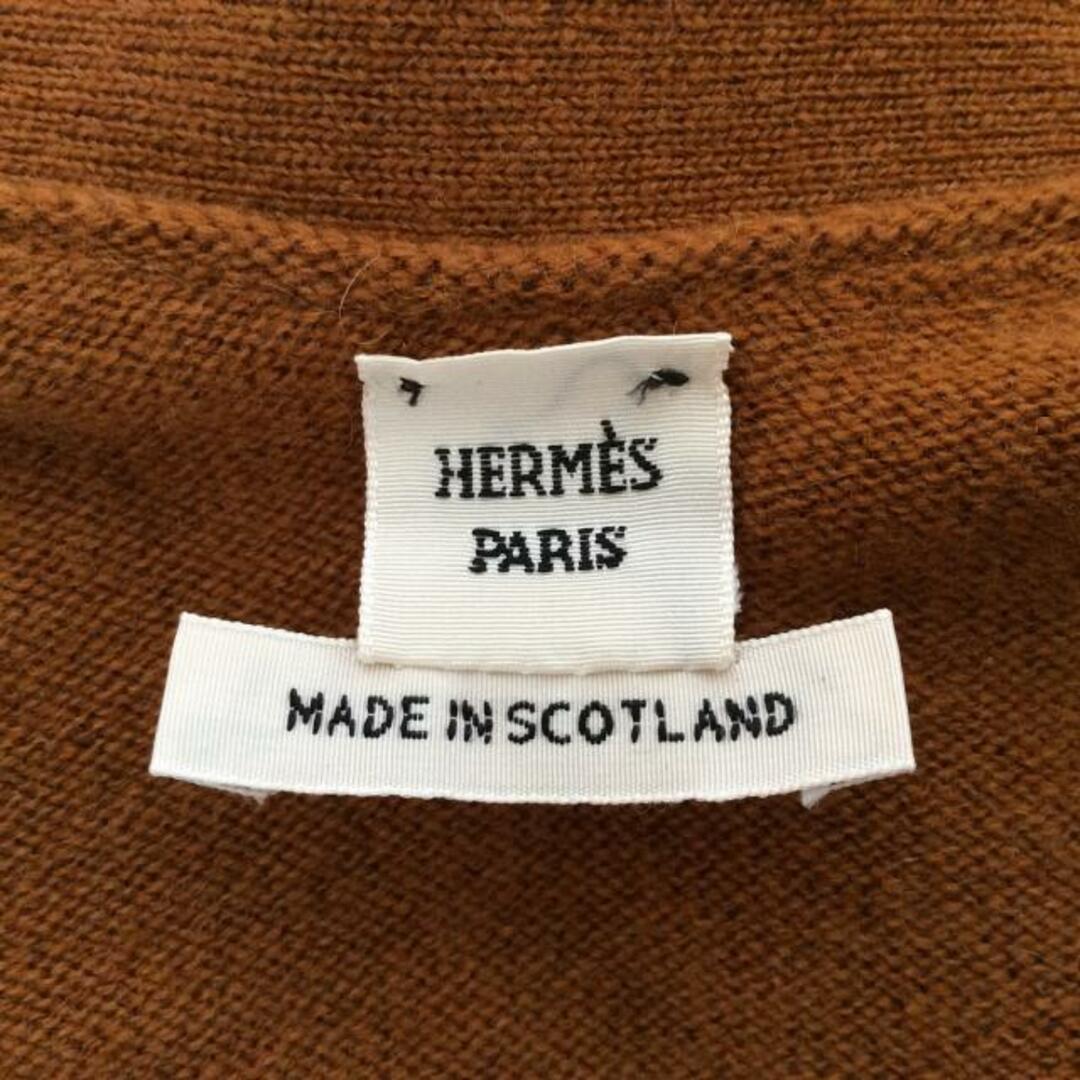 Hermes(エルメス)のHERMES(エルメス) 長袖セーター サイズ36 S レディース - ブラウン Vネック/カシミヤ レディースのトップス(ニット/セーター)の商品写真