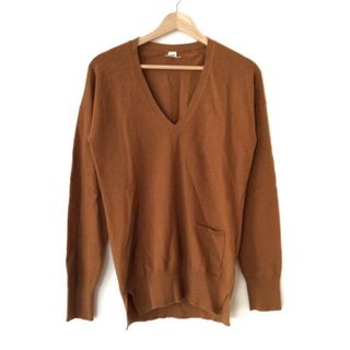 エルメス(Hermes)のHERMES(エルメス) 長袖セーター サイズ36 S レディース - ブラウン Vネック/カシミヤ(ニット/セーター)