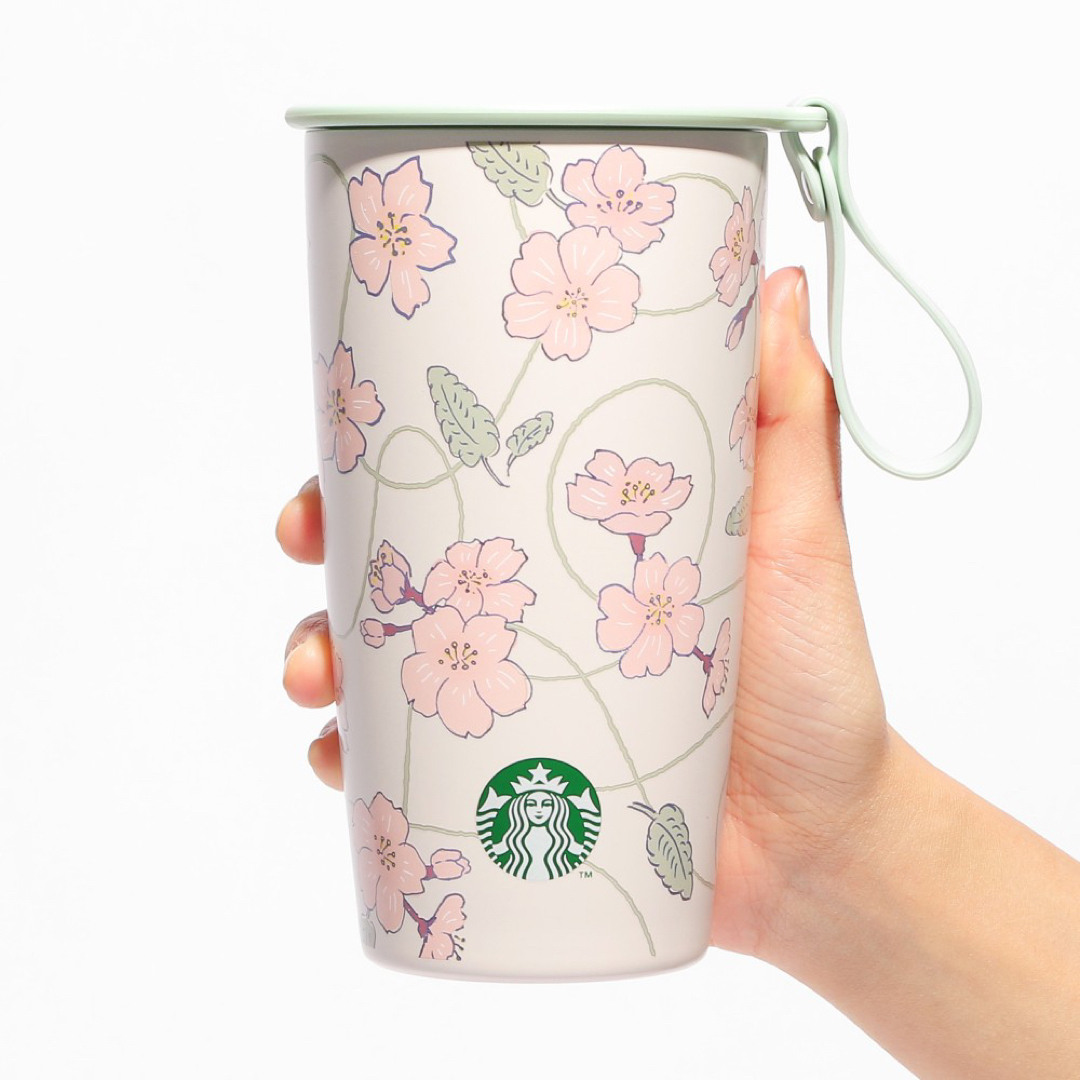 Starbucks(スターバックス)のスターバックス　SAKURA2024 ストラップカップシェイプ　ステンレスボトル インテリア/住まい/日用品のキッチン/食器(タンブラー)の商品写真