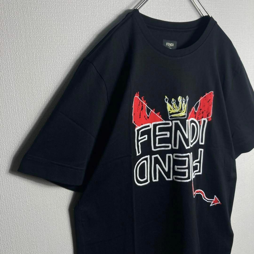 FENDI(フェンディ)の【極美品】FENDI　手書き風モンスター&アナグラムロゴプリント　Tシャツ　S メンズのトップス(Tシャツ/カットソー(半袖/袖なし))の商品写真