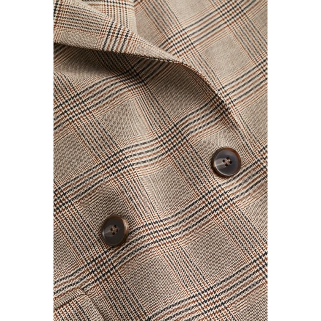 H&M(エイチアンドエム)のXL チェック　テーラードジャケット　薄手　オーバーサイズ　h&m レディースのジャケット/アウター(テーラードジャケット)の商品写真