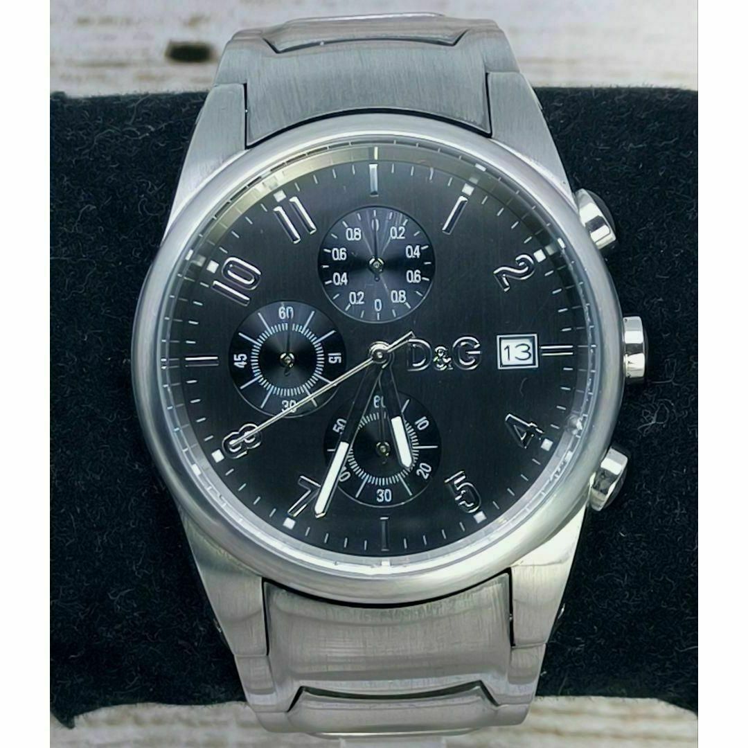 DOLCE&GABBANA(ドルチェアンドガッバーナ)の動作品　ドルガバ　ブラック　クロノグラフ　ステンレス　腕時計　定価10万円 メンズの時計(腕時計(アナログ))の商品写真