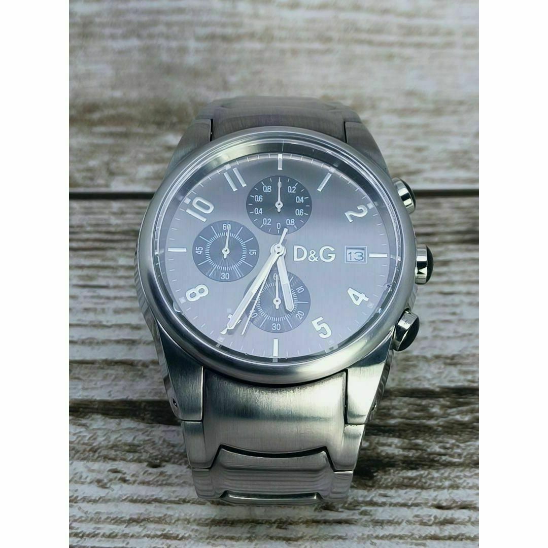 DOLCE&GABBANA(ドルチェアンドガッバーナ)の動作品　ドルガバ　ブラック　クロノグラフ　ステンレス　腕時計　定価10万円 メンズの時計(腕時計(アナログ))の商品写真