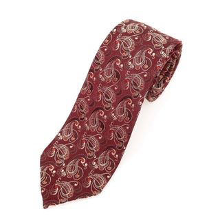 【中古】タイユアタイ TIE YOUR TIE ペイズリー 3つ折り シルク ネクタイ ボルドー【メンズ】