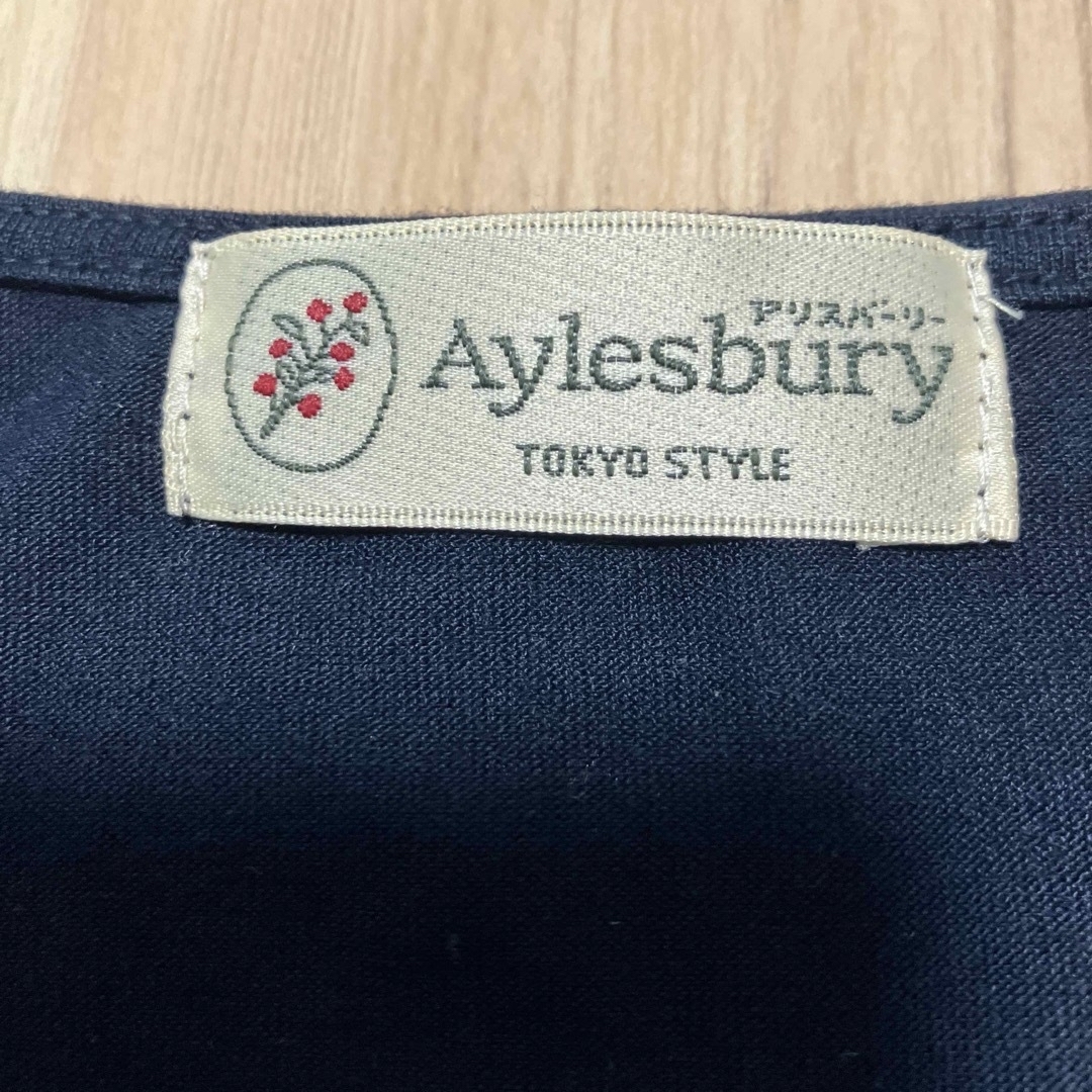 Aylesbury(アリスバーリー)のアリスバーリー　七分袖　ブラウス　サイズＬ　ネイビー レディースのトップス(シャツ/ブラウス(長袖/七分))の商品写真