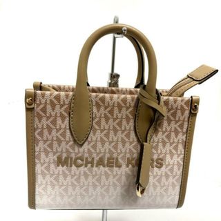 MICHAEL KORS(マイケルコース) ハンドバッグ美品  - ベージュ×白 PVC(塩化ビニール)×レザー