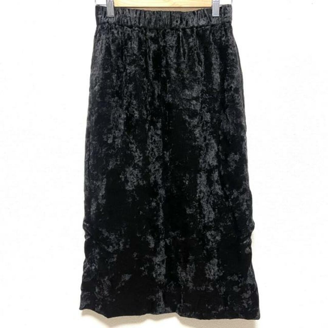 ASTRAET(アストラット)のASTRAET(アストラット) ロングスカート サイズ0 XS レディース美品  - 黒 ベロア レディースのスカート(ロングスカート)の商品写真