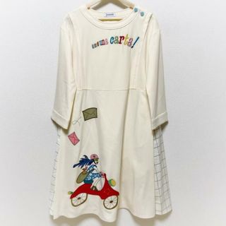 ホコモモラ(Jocomomola)のJOCOMOMOLA(ホコモモラ) ワンピース サイズ40 XL レディース - ベージュ×マルチ クルーネック/長袖/ロング(その他)