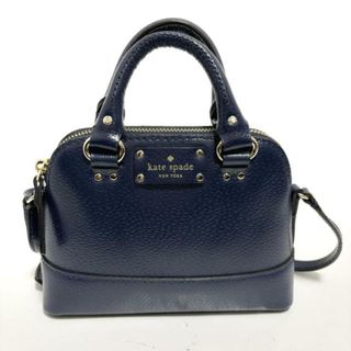 ケイトスペードニューヨーク(kate spade new york)のKate spade(ケイトスペード) ハンドバッグ美品  ウェルズリーミニレイチェル WKRU3711 ダークネイビー レザー(ハンドバッグ)