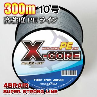 高強度PEラインX-CORE10号110lb・300m巻き 灰 グレー！