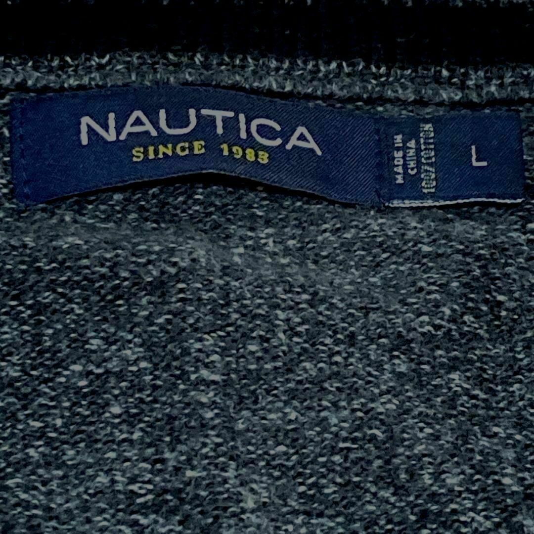 NAUTICA(ノーティカ)のNAUTICA メランジ ニットセーター ロゴ刺繍 Vネック 薄手 h68 メンズのトップス(ニット/セーター)の商品写真