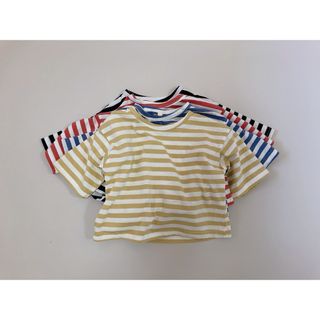 新品　マリンボーダー半袖Tシャツ　女の子　男の子　春夏秋　トップス(Ｔシャツ)