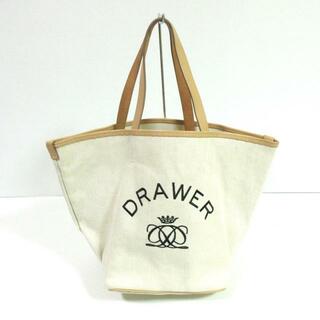 Drawer - Drawer(ドゥロワー) トートバッグ - アイボリー×ベージュ キャンバス×レザー