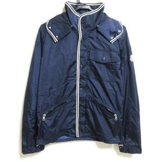 モンクレール(MONCLER)のMONCLER(モンクレール) ブルゾン サイズ1 S レディース GUSTAVE ネイビー×白 長袖/ジップアップ/フード着脱可/春/秋(ブルゾン)