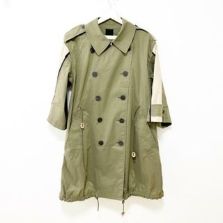 アクアスキュータム(AQUA SCUTUM)のAquascutum(アクアスキュータム) トレンチコート レディース - ブラウン×ベージュ×黒 七分袖/ロング丈/春/秋(トレンチコート)