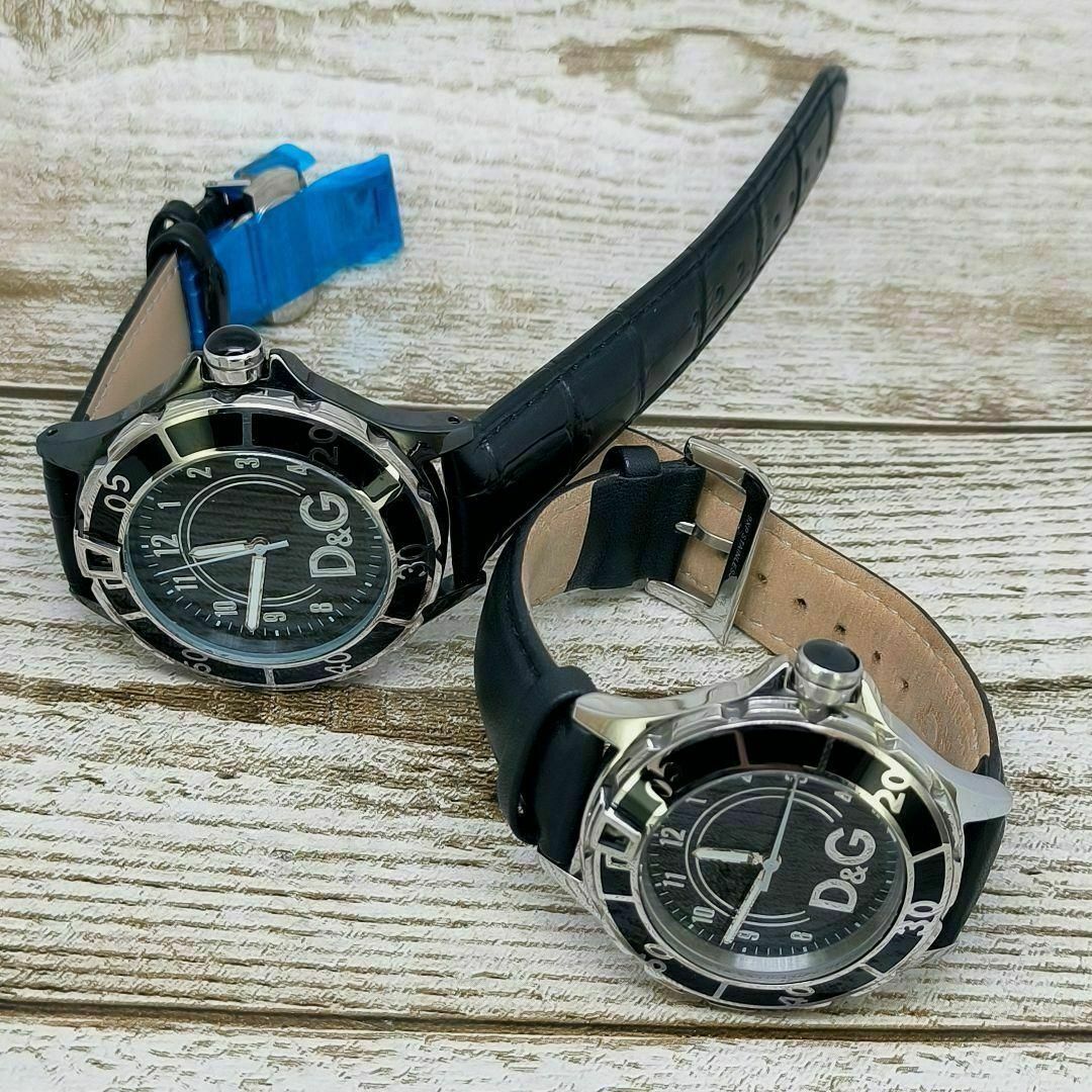 DOLCE&GABBANA(ドルチェアンドガッバーナ)の動作品　ペアDOLCE&GABBANA　腕時計　レディース　ブラック定価20万円 メンズの時計(腕時計(アナログ))の商品写真