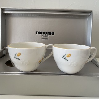 レノマ(RENOMA)のrenoma paris レノマ　ティーカップ　2個セット　チューリップ柄(グラス/カップ)