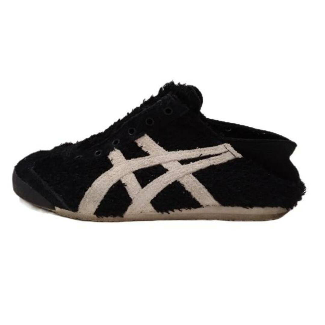 Onitsuka Tiger(オニツカタイガー)のasics Onitsuka Tiger(アシックス・オニツカタイガー) スニーカー 24.0 レディース - 黒×ライトグレー 紐なしスニーカー (スリッポン) 化学繊維 レディースの靴/シューズ(スニーカー)の商品写真