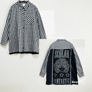 スカラー(ScoLar)の【ScoLar】スカラー ギンガム バックビックロゴ切替 シャツ(シャツ/ブラウス(長袖/七分))