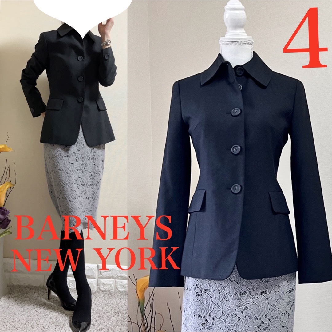 BARNEYS NEW YORK(バーニーズニューヨーク)のバーニーズニューヨーク　ステンカラー　品格　上質　上品　ジャケットM 4 グレー レディースのジャケット/アウター(テーラードジャケット)の商品写真