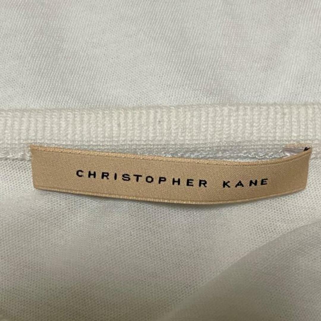 CHRISTOPHER KANE(クリストファーケイン) 半袖カットソー サイズM メンズ美品  - 白×シルバー クルーネック メンズのトップス(Tシャツ/カットソー(半袖/袖なし))の商品写真