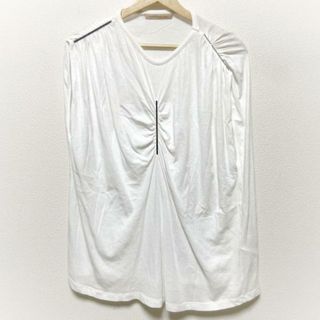 CHRISTOPHER KANE(クリストファーケイン) 半袖カットソー サイズM メンズ美品  - 白×シルバー クルーネック(Tシャツ/カットソー(半袖/袖なし))