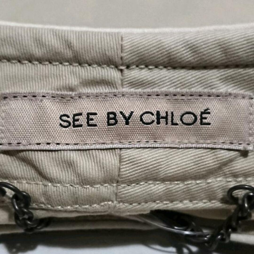 SEE BY CHLOE(シーバイクロエ)のSEE BY CHLOE(シーバイクロエ) ブルゾン サイズ40 M レディース美品  - ベージュ×ダークグリーン×白 半袖/春/夏 レディースのジャケット/アウター(ブルゾン)の商品写真