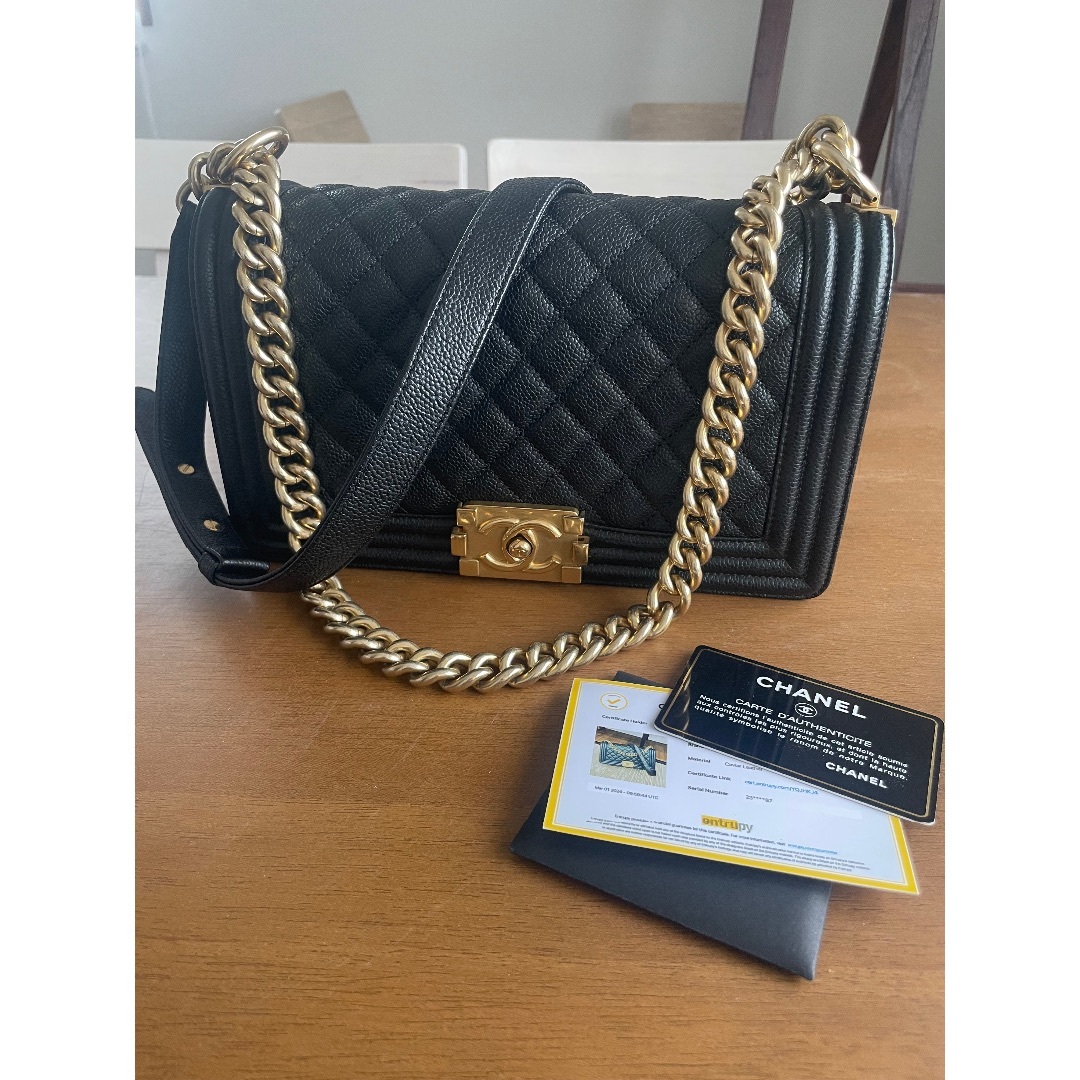 CHANEL - シャネル ボーイシャネル キャビアスキン チェーンショルダーバッグ