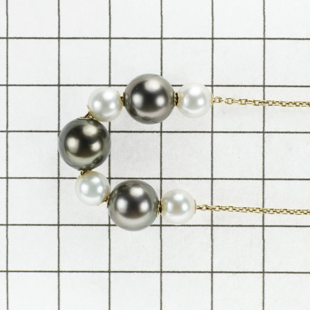 MIKIMOTO(ミキモト)のミキモト K18YG 黒蝶/アコヤ 真珠 ネックレス 径約6.7-10.3mm レディースのアクセサリー(ネックレス)の商品写真