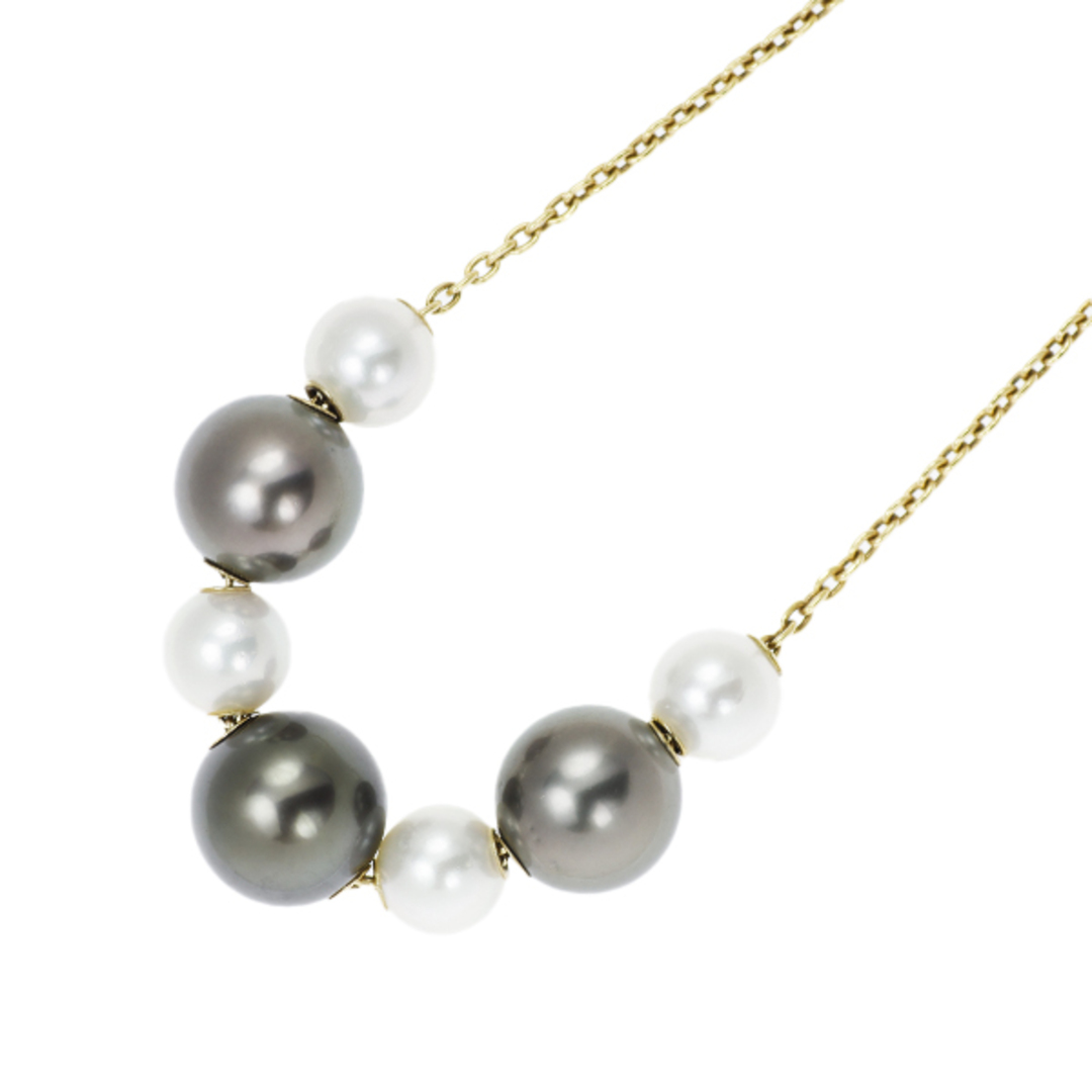 MIKIMOTO(ミキモト)のミキモト K18YG 黒蝶/アコヤ 真珠 ネックレス 径約6.7-10.3mm レディースのアクセサリー(ネックレス)の商品写真