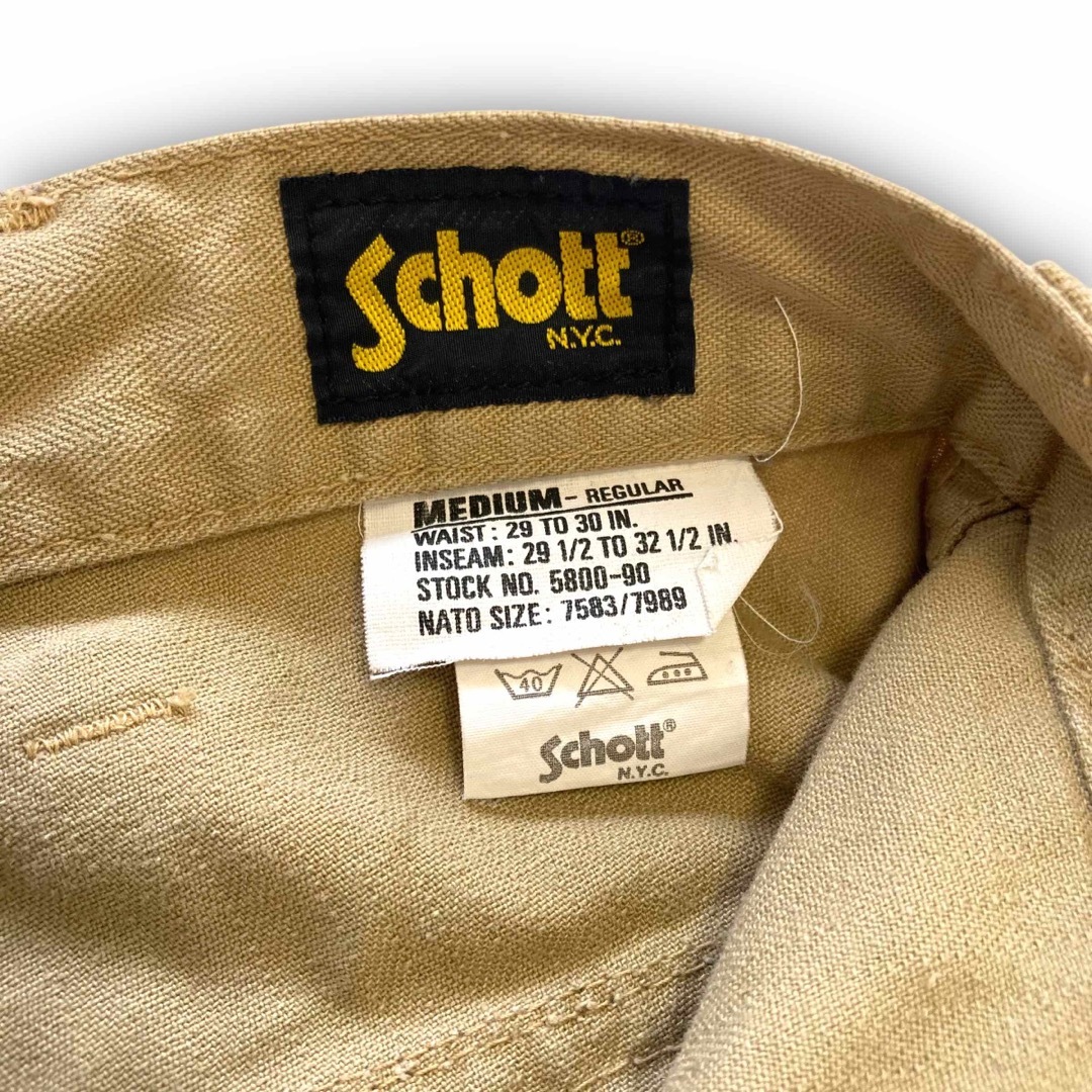 schott(ショット)の【Schott】90s ショット ヘリンボーン ミリタリーベイカーパンツ 古着 メンズのパンツ(チノパン)の商品写真