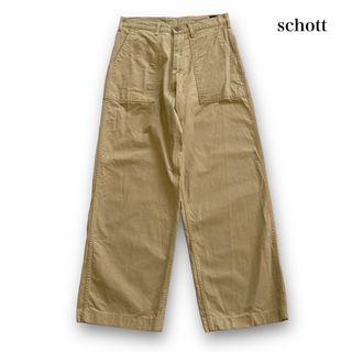 【Schott】90s ショット ヘリンボーン ミリタリーベイカーパンツ 古着