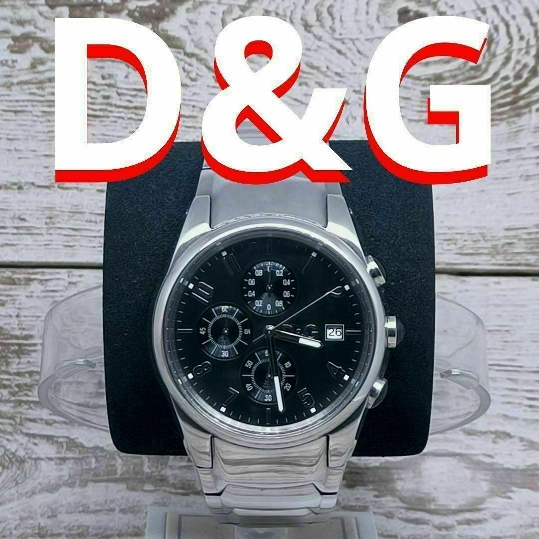 DOLCE&GABBANA(ドルチェアンドガッバーナ)の動作品 DOLCE&GABBANA　黒い　ブラック　ステンレス　腕時計 D&G  メンズの時計(腕時計(アナログ))の商品写真