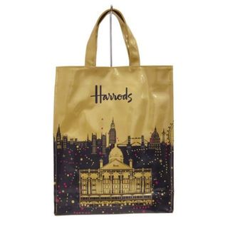 Harrods - HARRODS(ハロッズ) トートバッグ - ゴールド×黒×マルチ PVC(塩化ビニール)