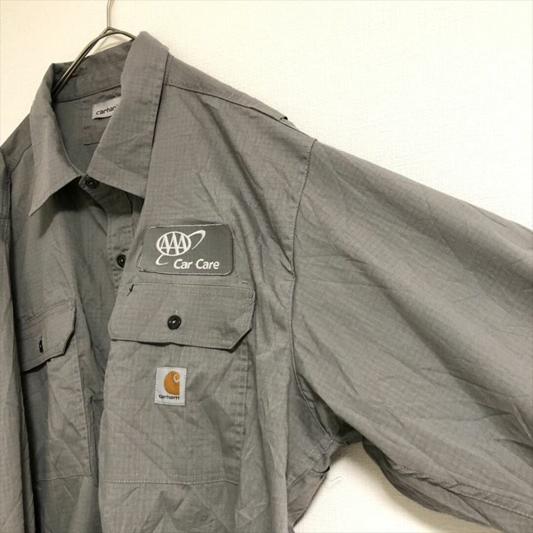 carhartt(カーハート)の90s 古着 カーハート 長袖シャツ ワークシャツ 企業ロゴ 2XL  メンズのトップス(シャツ)の商品写真