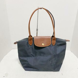 ロンシャン(LONGCHAMP)のLONGCHAMP(ロンシャン) ショルダーバッグ ル・プリアージュオリジナル ダークグレー×ブラウン 折りたたみ ナイロン×レザー(ショルダーバッグ)